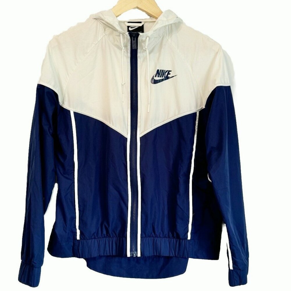 Vintage Nike Colorblock Blue Void Sail Y2K Windrunner Jacket Women’s Medium